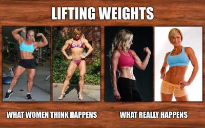 lifting-weights what women think happens vs what actually happens